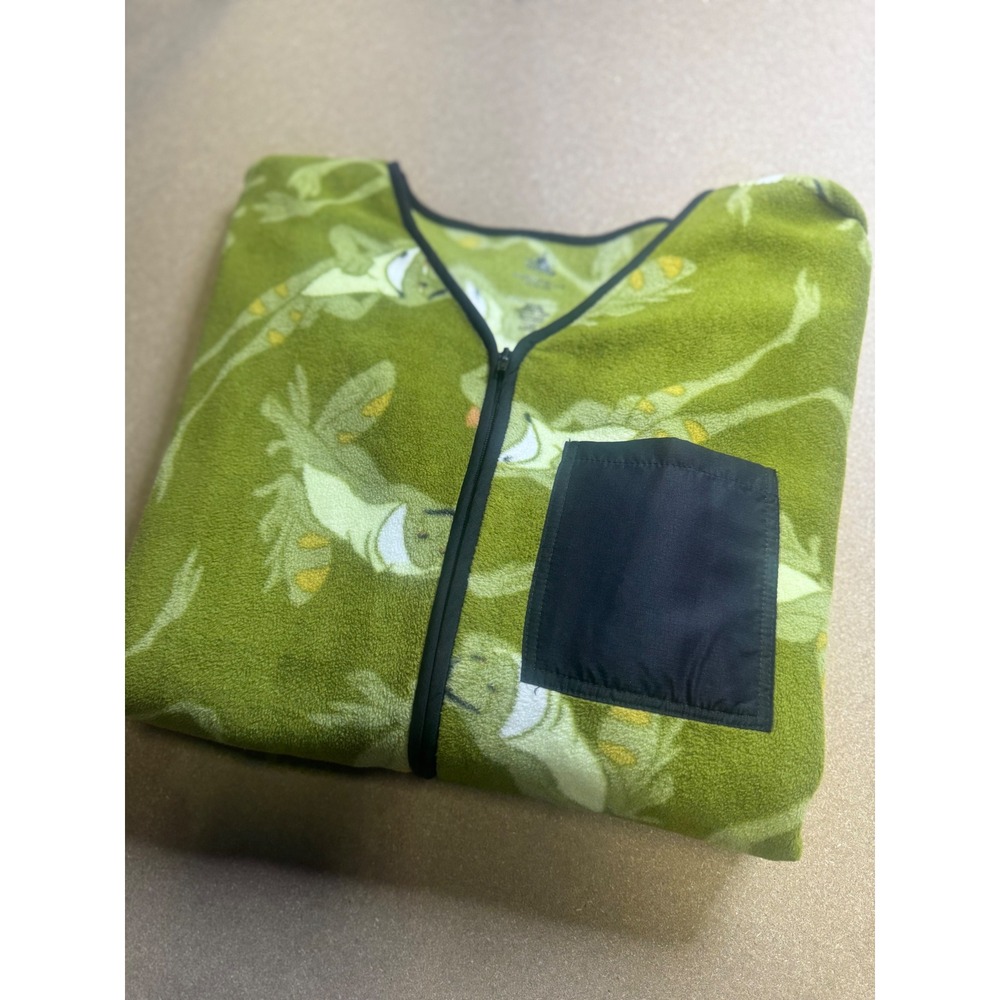 Disney Kermit the Frog Fleece Zip‎ Up Jacket Women's L G $89